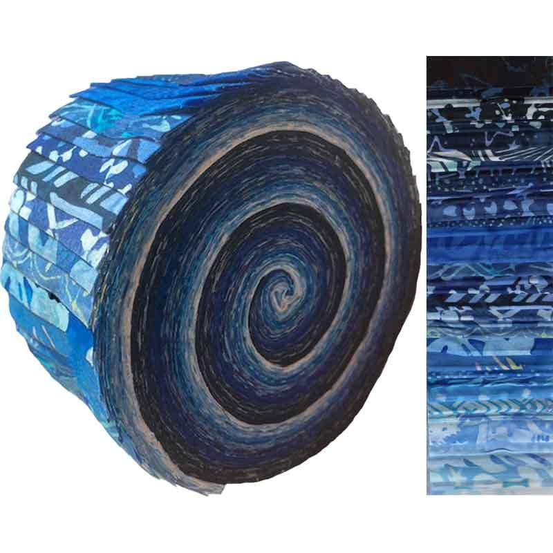 Blue Batik Jelly Roll – Batiks Etcetera & Sew What Fabrics