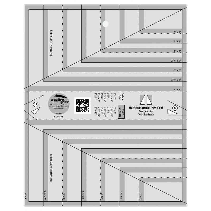 Creative Grids Half Rectangle Ruler – Batiks Etcetera & Sew What Fabrics