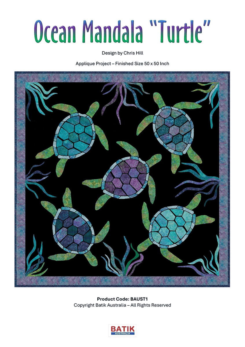 Ocean Mandala Turtle Quilt Pattern – Batiks Etcetera & Sew What Fabrics