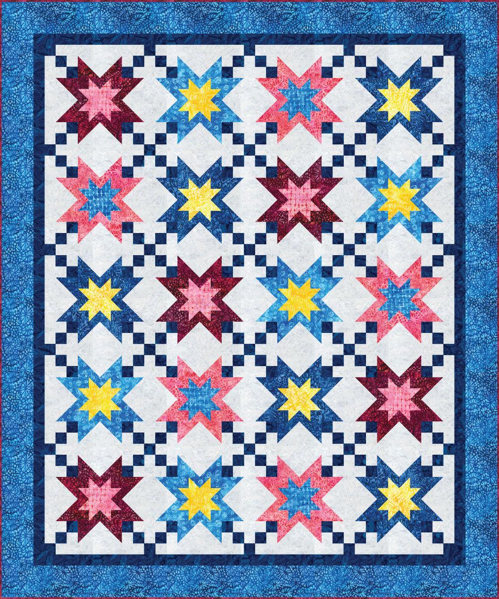 Summer Stars Quilt Free Pattern Download Batiks Etcetera & Sew What